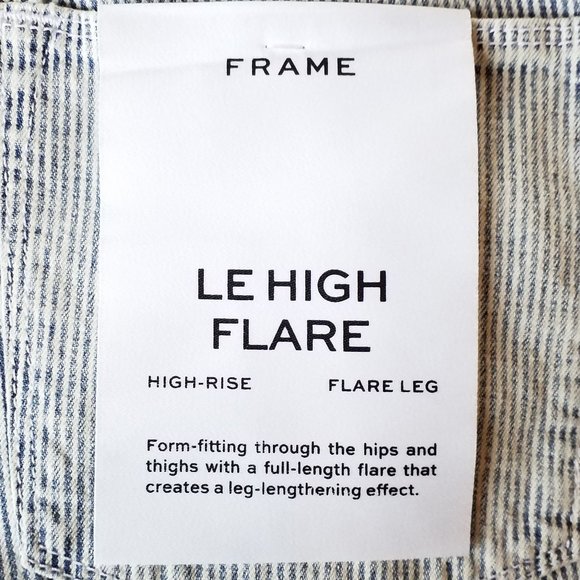 FRAME Le High Flare Solar Stripe Light Wash High Waist Jeans, NWT, Size 30 - Picture 5 of 5